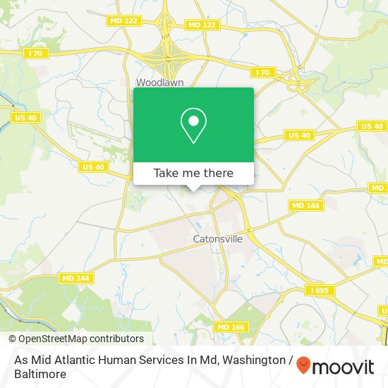 Mapa de As Mid Atlantic Human Services In Md