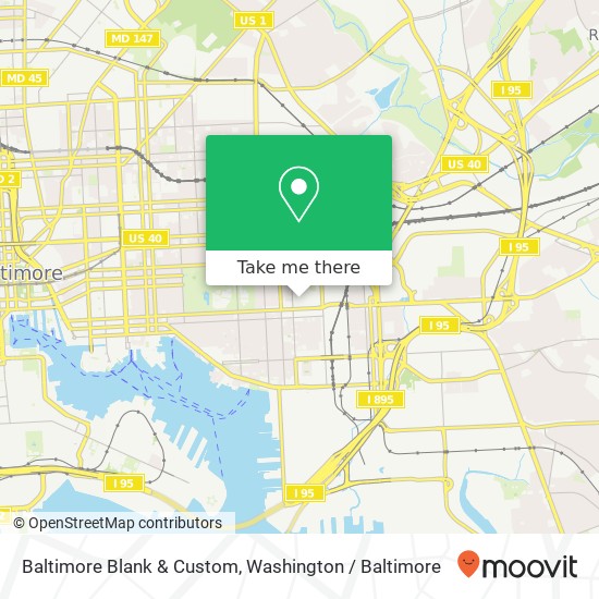 Mapa de Baltimore Blank & Custom
