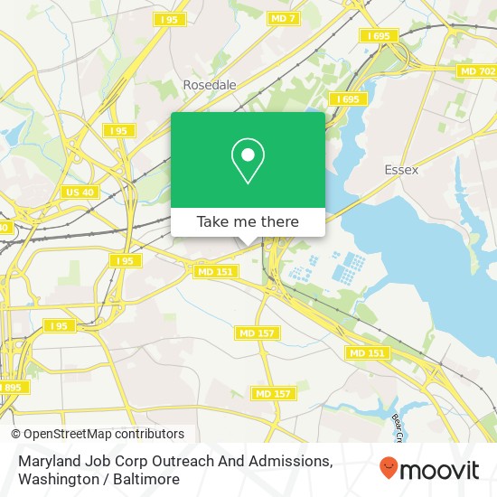 Mapa de Maryland Job Corp Outreach And Admissions