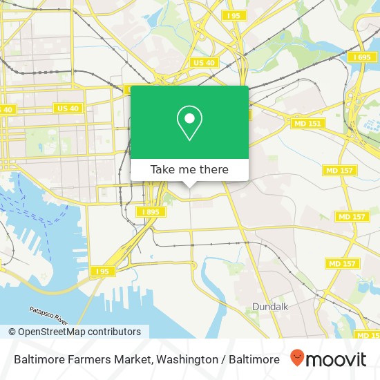 Baltimore Farmers Market map