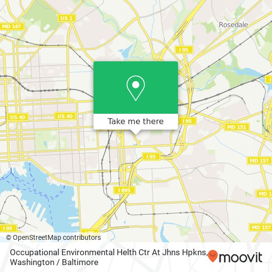 Occupational Environmental Helth Ctr At Jhns Hpkns map