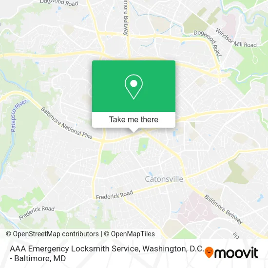 AAA Emergency Locksmith Service map