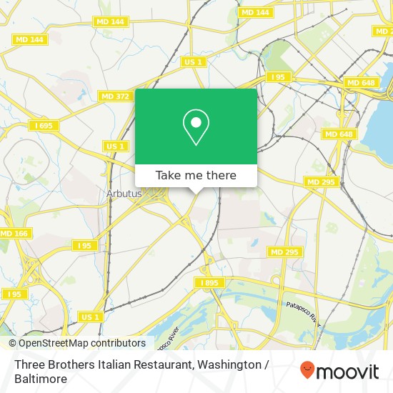 Mapa de Three Brothers Italian Restaurant