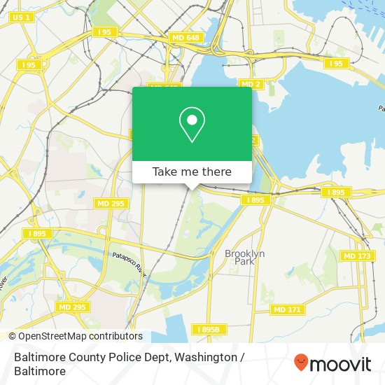 Baltimore County Police Dept map
