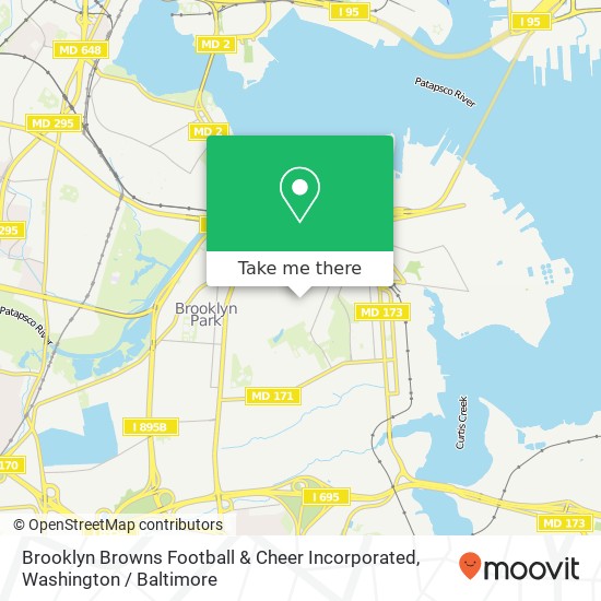 Brooklyn Browns Football & Cheer Incorporated map