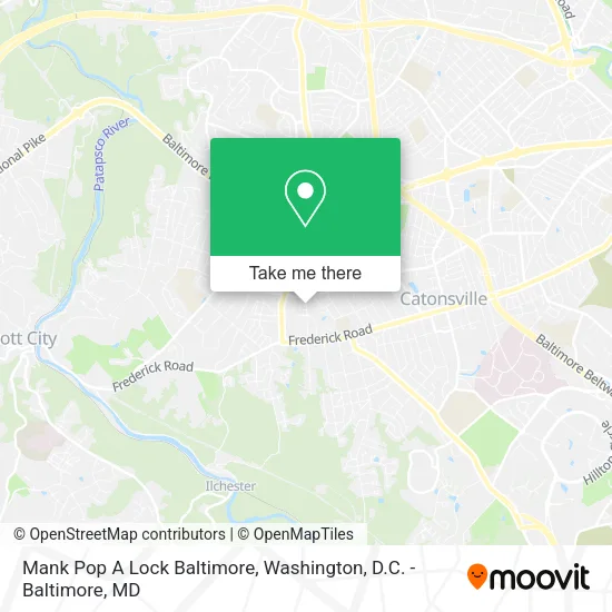 Mapa de Mank Pop A Lock Baltimore