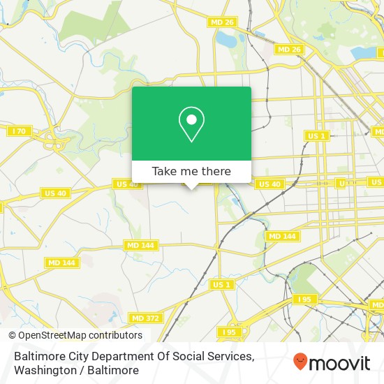 Mapa de Baltimore City Department Of Social Services