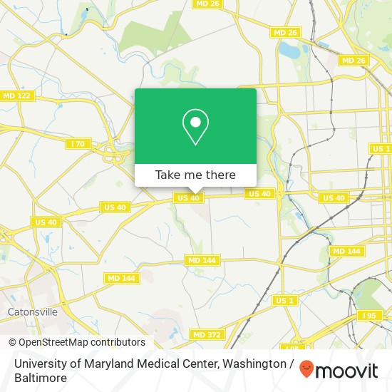 University of Maryland Medical Center map