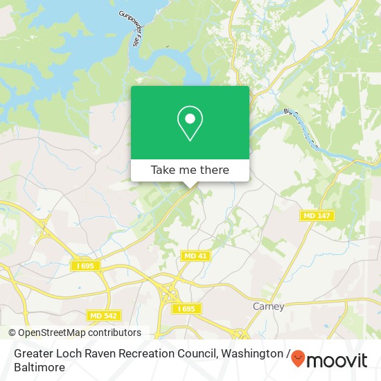 Mapa de Greater Loch Raven Recreation Council