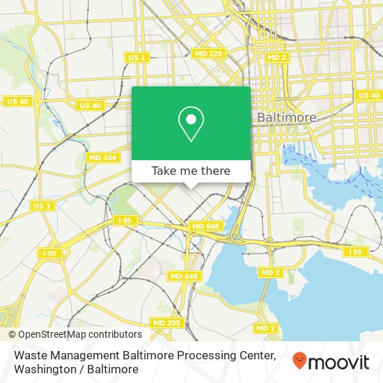 Waste Management Baltimore Processing Center map