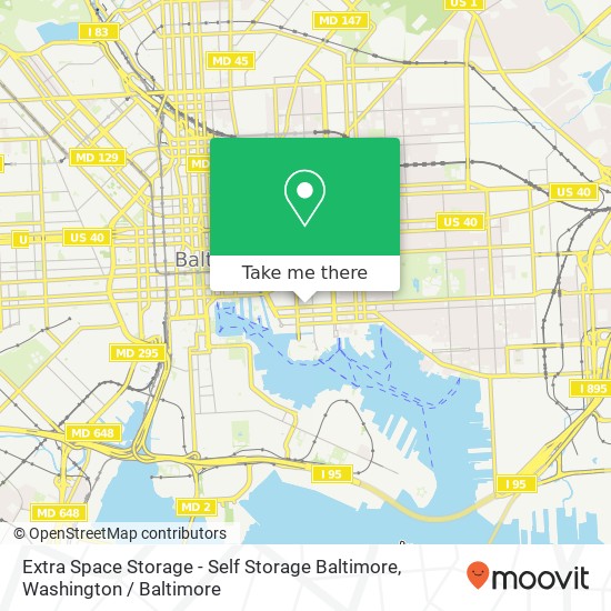 Extra Space Storage - Self Storage Baltimore map