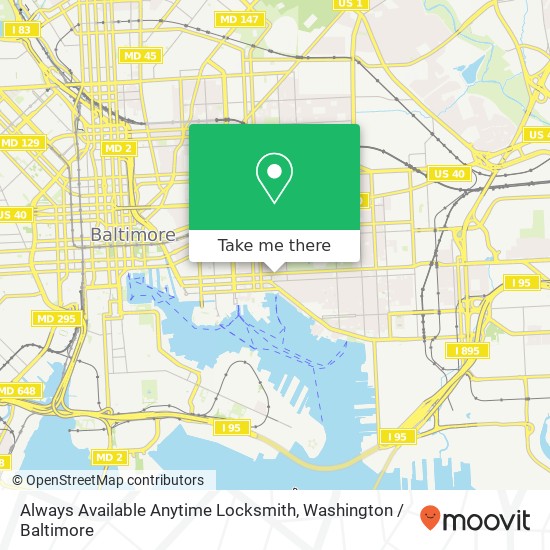 Always Available Anytime Locksmith map