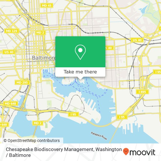 Mapa de Chesapeake Biodiscovery Management