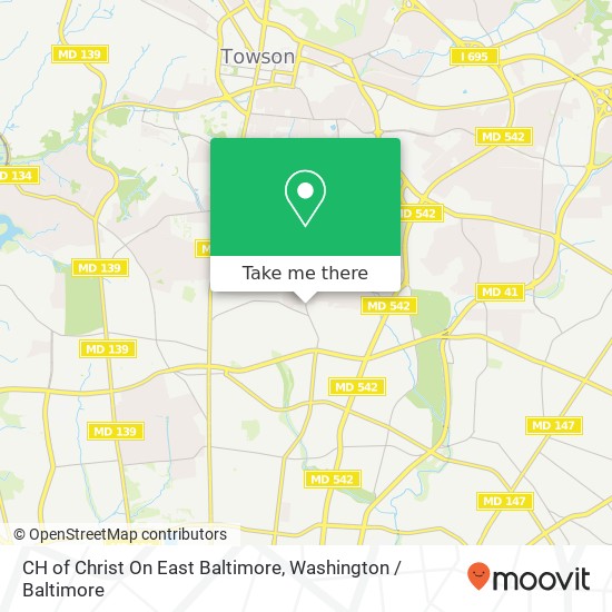 CH of Christ On East Baltimore map