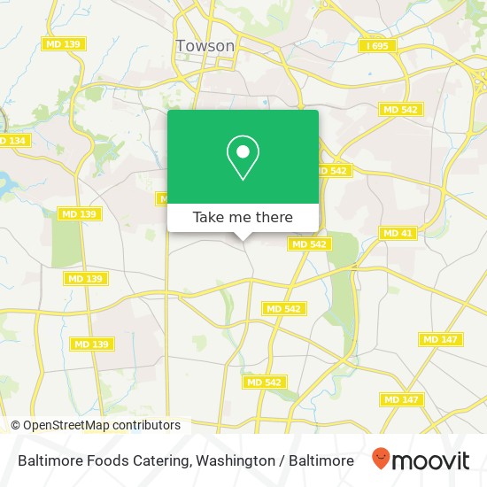 Baltimore Foods Catering map