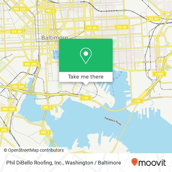Mapa de Phil DiBello Roofing, Inc.