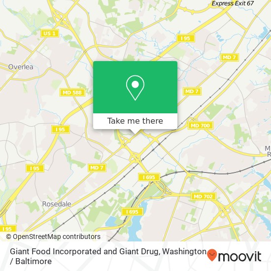 Giant Food Incorporated and Giant Drug map