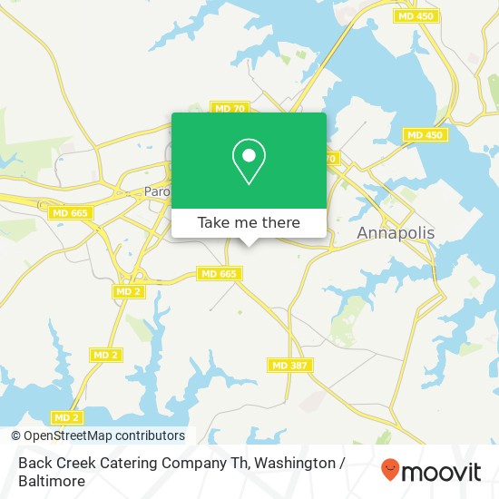 Mapa de Back Creek Catering Company Th