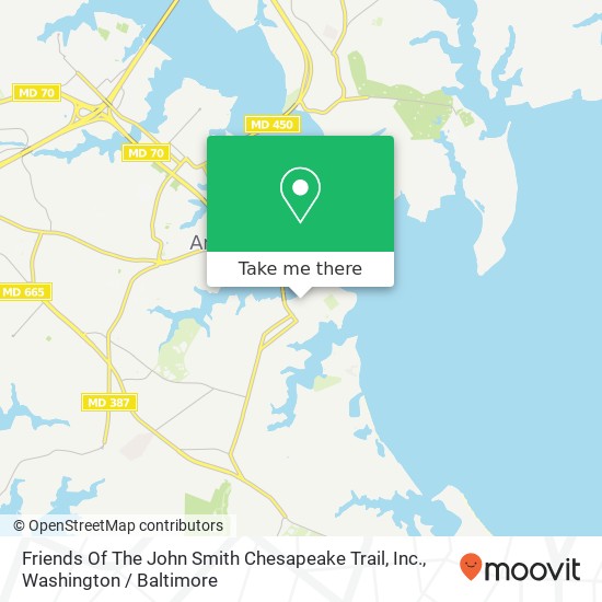 Friends Of The John Smith Chesapeake Trail, Inc. map