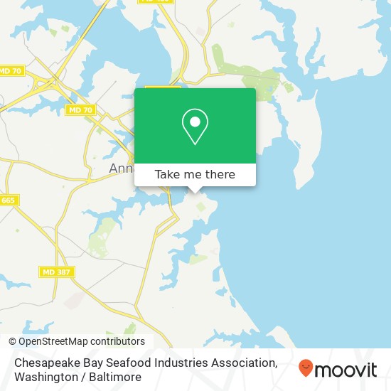 Mapa de Chesapeake Bay Seafood Industries Association