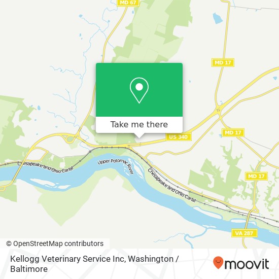 Mapa de Kellogg Veterinary Service Inc