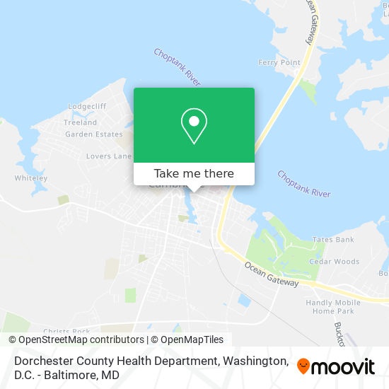 Mapa de Dorchester County Health Department