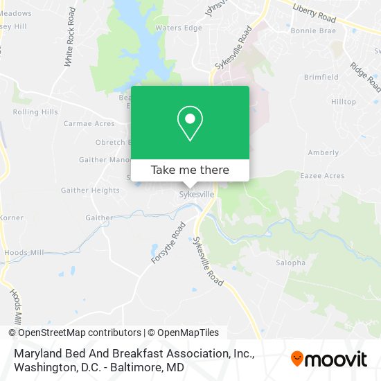 Mapa de Maryland Bed And Breakfast Association, Inc.