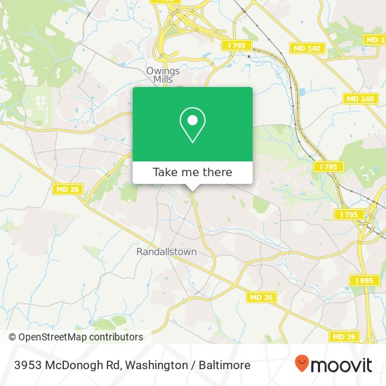 Mapa de 3953 McDonogh Rd, Randallstown, MD 21133