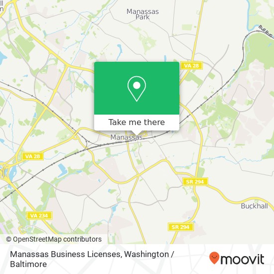 Mapa de Manassas Business Licenses