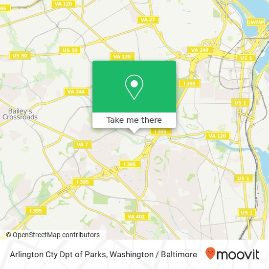 Arlington Cty Dpt of Parks map