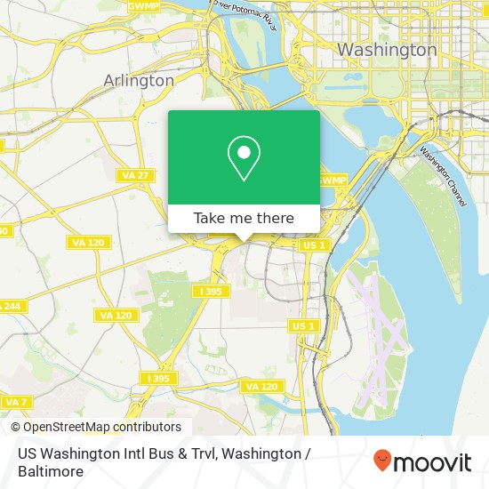 US Washington Intl Bus & Trvl map