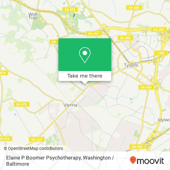 Mapa de Elaine P Boomer Psychotherapy