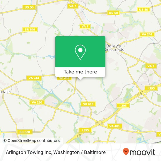 Arlington Towing Inc map