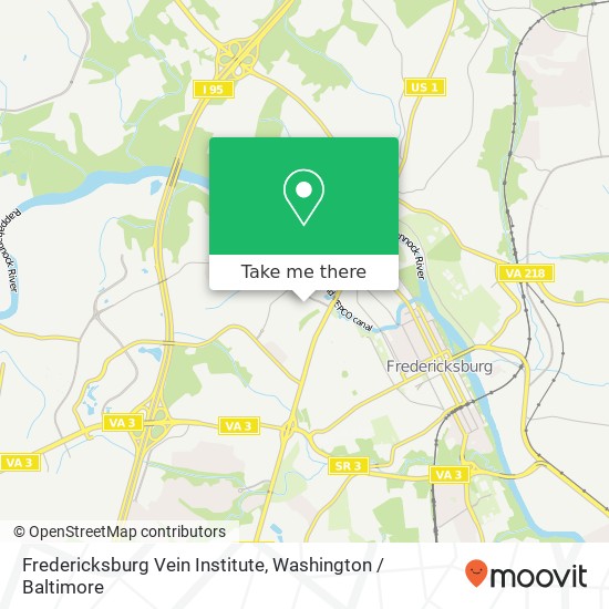 Mapa de Fredericksburg Vein Institute