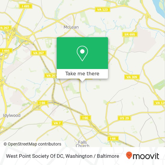West Point Society Of DC map