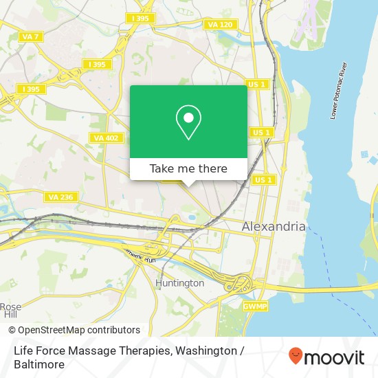 Life Force Massage Therapies map