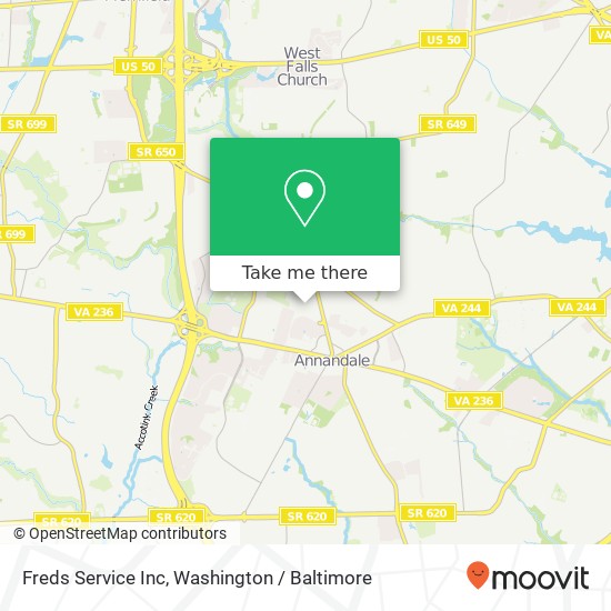 Freds Service Inc map