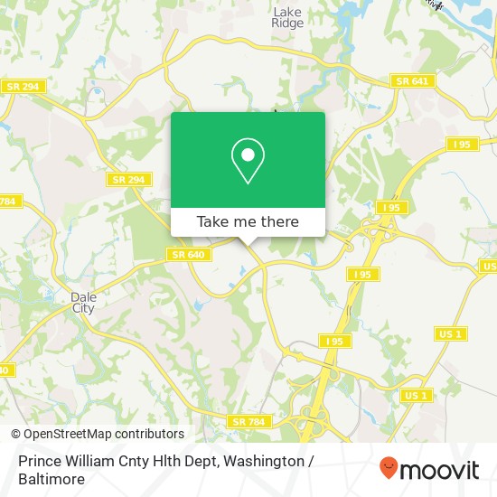 Prince William Cnty Hlth Dept map