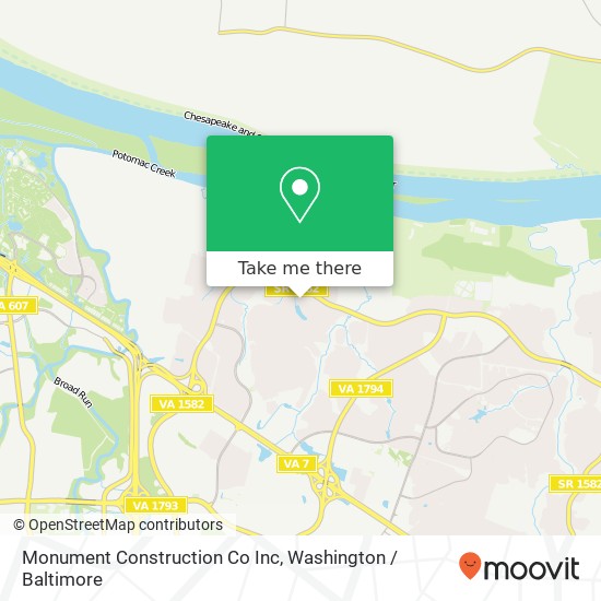 Monument Construction Co Inc map