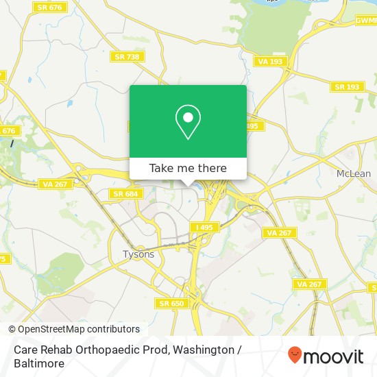 Care Rehab Orthopaedic Prod map
