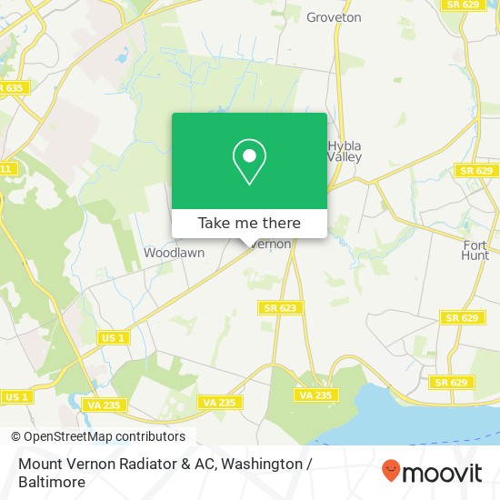 Mount Vernon Radiator & AC map