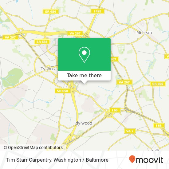 Tim Starr Carpentry map