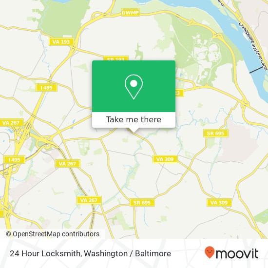 24 Hour Locksmith map