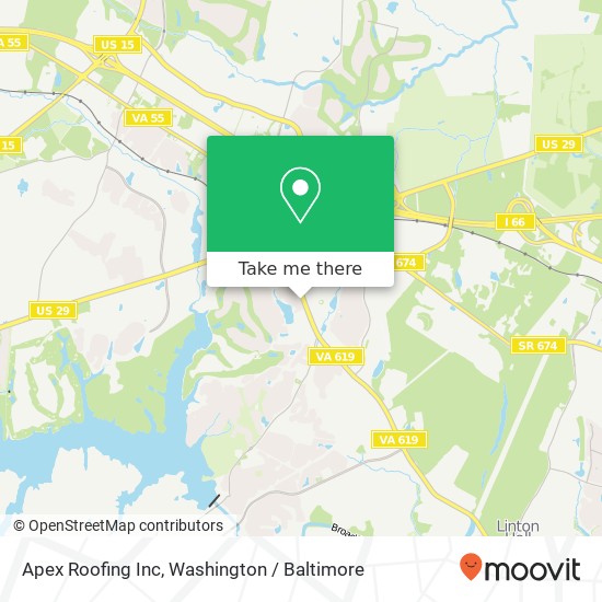 Mapa de Apex Roofing Inc