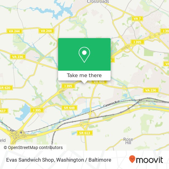 Mapa de Evas Sandwich Shop