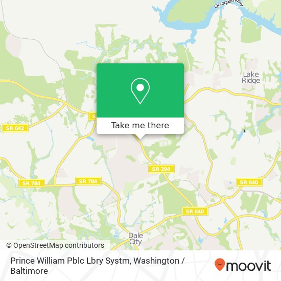 Mapa de Prince William Pblc Lbry Systm