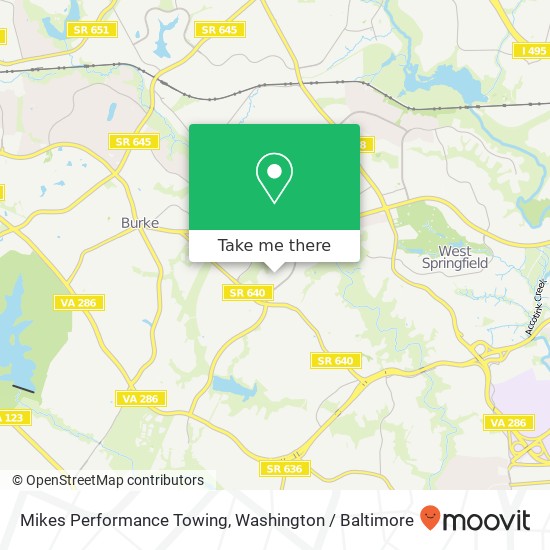 Mapa de Mikes Performance Towing