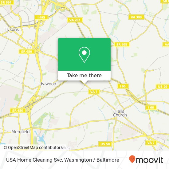 Mapa de USA Home Cleaning Svc