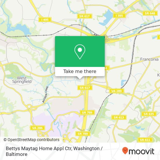 Mapa de Bettys Maytag Home Appl Ctr