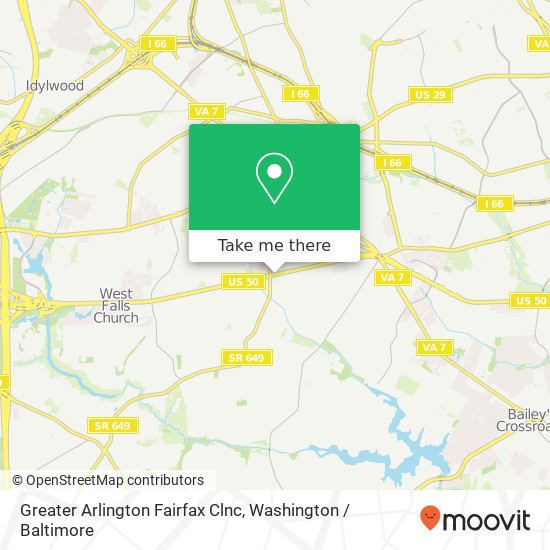 Mapa de Greater Arlington Fairfax Clnc